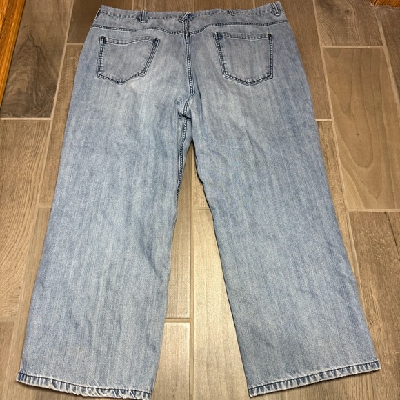 Old Navy Men's 46x30 Loose Fit Light Blue Jeans Plaid Lined Plus Size - Picture 8 of 9